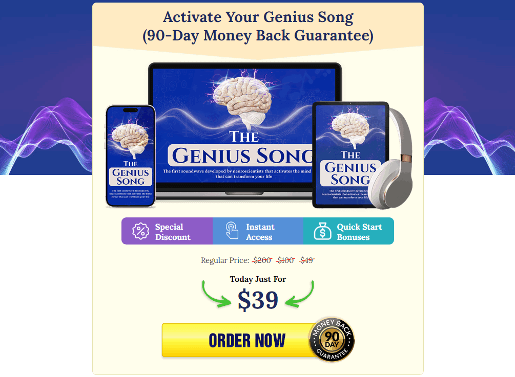 DON'T WASTE TIME—DO YOUR The Genius Song ORDER BEFORE STOCK RUNS OUT!